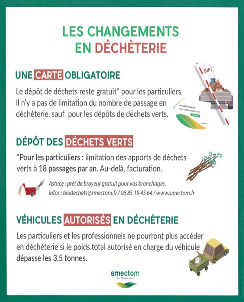 Les changements en déchèterie - SMECTOM